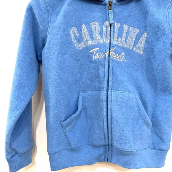 UNC Colosseum Carolina Tar Heels Blue Zipper Hoodie Jacket Girls Large 10/12 NWT - Picture 3 of 6